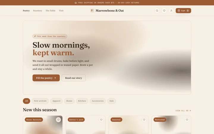 Cafe design skill — live UI demo