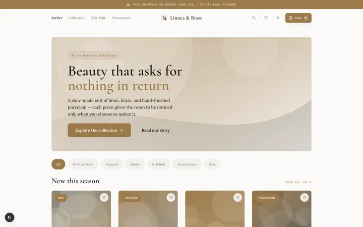 Elegant design skill — live UI demo