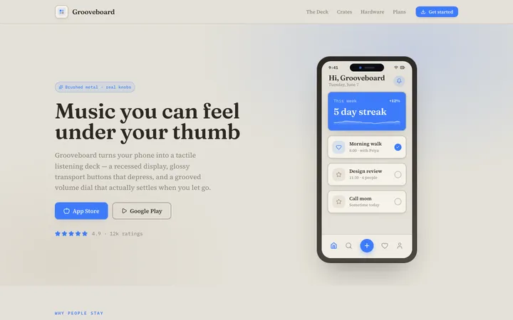 Skeumorphism design skill — live UI demo