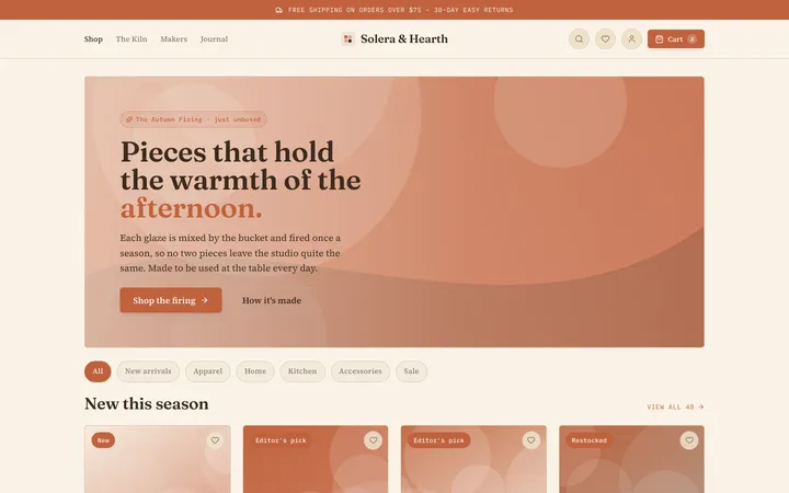 Terracotta design skill — live UI demo