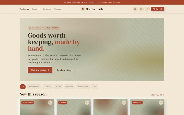 Vintage design skill — live UI demo